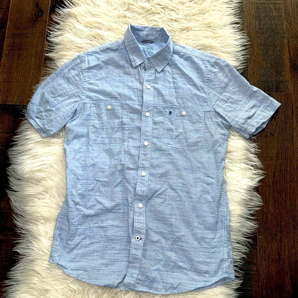 Izod Light Blue Casual Button Down Shirt